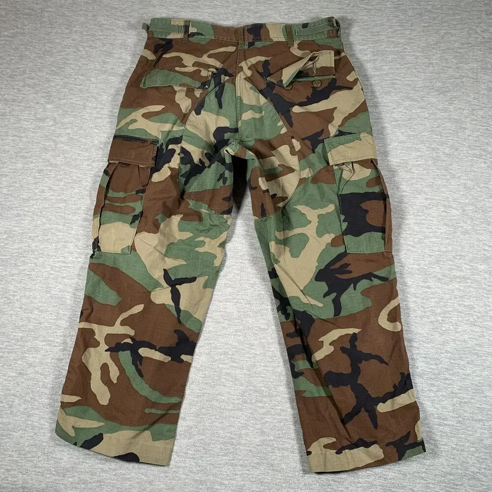 Unicor Cargo Pants Mens 34x25 Multicolor Woodland Camo Ripstop Army Combat